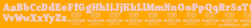 IsleBodyBl PERSONAL Font – Pink Fonts on Orange Background