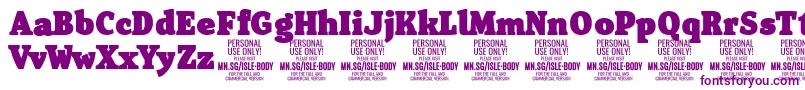 IsleBodyBl PERSONAL Font – Purple Fonts on White Background