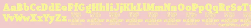 IsleBodyBl PERSONAL Font – Yellow Fonts on Pink Background