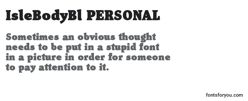 Review of the IsleBodyBl PERSONAL Font