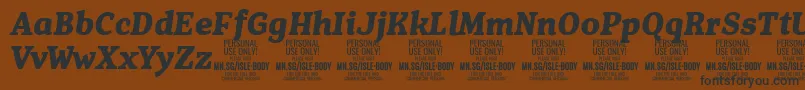 IsleBodyBo i PERSONAL Font – Black Fonts on Brown Background