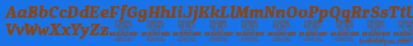 IsleBodyBo i PERSONAL Font – Brown Fonts on Blue Background