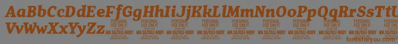 IsleBodyBo i PERSONAL Font – Brown Fonts on Gray Background