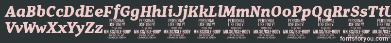 フォントIsleBodyBo i PERSONAL – 黒い背景にピンクのフォント