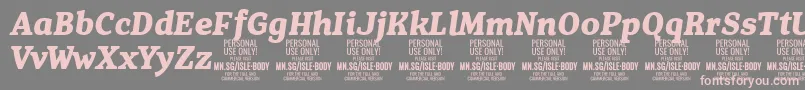 Шрифт IsleBodyBo i PERSONAL – розовые шрифты на сером фоне
