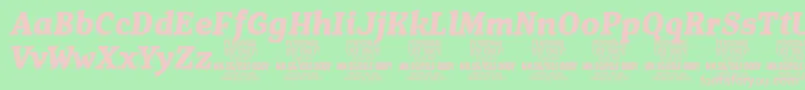 IsleBodyBo i PERSONAL-fontti – vaaleanpunaiset fontit vihreällä taustalla