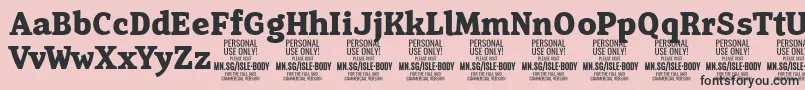 Fonte IsleBodyBo PERSONAL – fontes pretas em um fundo rosa