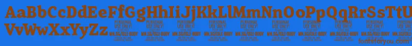 IsleBodyBo PERSONAL Font – Brown Fonts on Blue Background