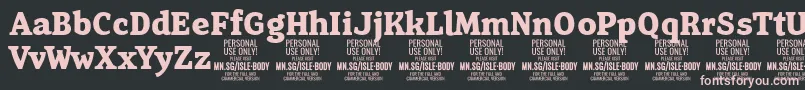 フォントIsleBodyBo PERSONAL – 黒い背景にピンクのフォント