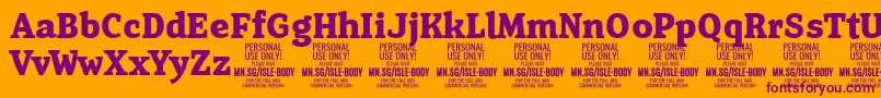 Police IsleBodyBo PERSONAL – polices violettes sur fond orange
