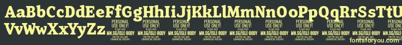 Czcionka IsleBodyBo PERSONAL – żółte czcionki na czarnym tle