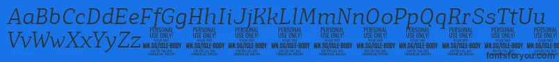 IsleBodyLi i PERSONAL Font – Black Fonts on Blue Background