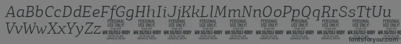 IsleBodyLi i PERSONAL Font – Black Fonts on Gray Background