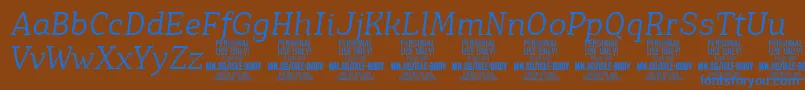 IsleBodyLi i PERSONAL Font – Blue Fonts on Brown Background