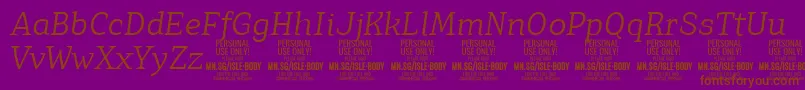 IsleBodyLi i PERSONAL Font – Brown Fonts on Purple Background