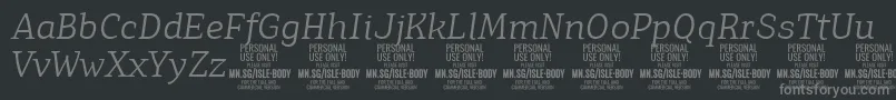 IsleBodyLi i PERSONAL Font – Gray Fonts on Black Background