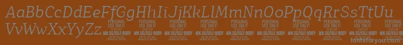 IsleBodyLi i PERSONAL Font – Gray Fonts on Brown Background