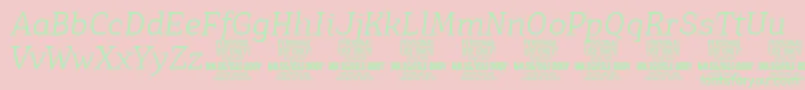 IsleBodyLi i PERSONAL Font – Green Fonts on Pink Background