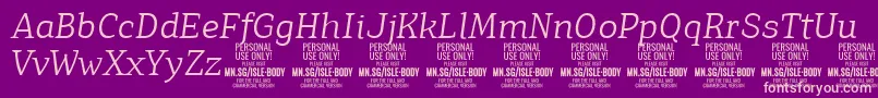 IsleBodyLi i PERSONAL Font – Pink Fonts on Purple Background