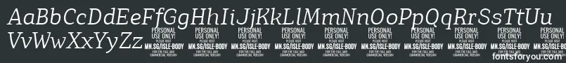 IsleBodyLi i PERSONAL Font – White Fonts on Black Background