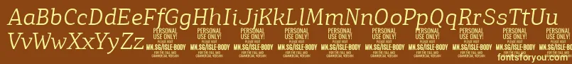 IsleBodyLi i PERSONAL Font – Yellow Fonts on Brown Background