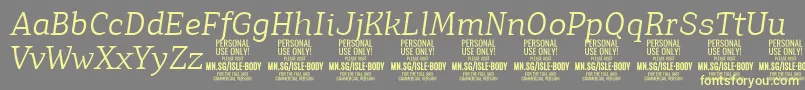 IsleBodyLi i PERSONAL Font – Yellow Fonts on Gray Background