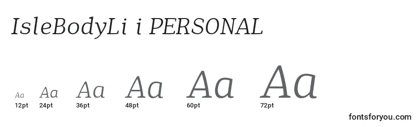 IsleBodyLi i PERSONAL Font Sizes
