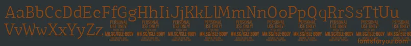 IsleBodyLi PERSONAL-Schriftart – Braune Schriften auf schwarzem Hintergrund