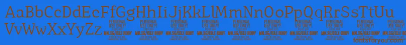 IsleBodyLi PERSONAL Font – Brown Fonts on Blue Background