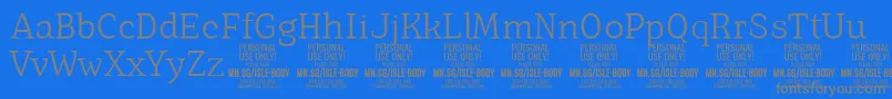 IsleBodyLi PERSONAL Font – Gray Fonts on Blue Background