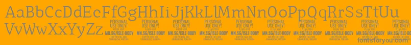 IsleBodyLi PERSONAL Font – Gray Fonts on Orange Background