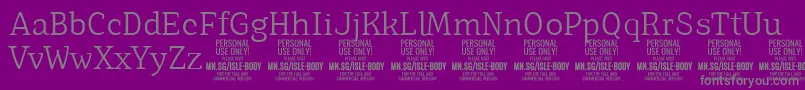 fuente IsleBodyLi PERSONAL – Fuentes Grises Sobre Fondo Morado