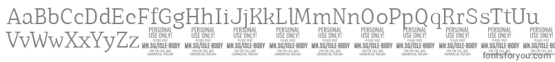 IsleBodyLi PERSONAL Font – Gray Fonts on White Background