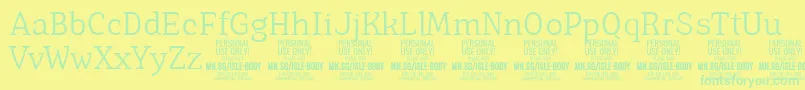 Подробнее о шрифте IsleBodyLi PERSONAL Шрифт IsleBodyLi PERSONAL – зелёные шрифты на жёлтом фоне