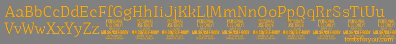 IsleBodyLi PERSONAL Font – Orange Fonts on Gray Background