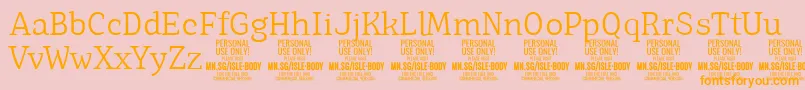 IsleBodyLi PERSONAL Font – Orange Fonts on Pink Background