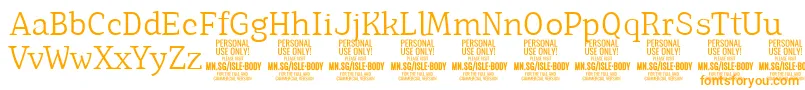 IsleBodyLi PERSONAL Font – Orange Fonts on White Background