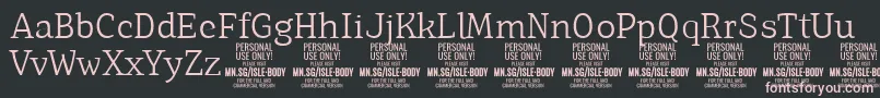 IsleBodyLi PERSONAL Font – Pink Fonts on Black Background