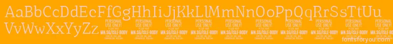 IsleBodyLi PERSONAL Font – Pink Fonts on Orange Background