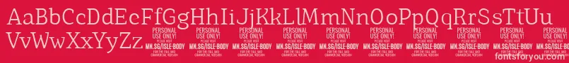IsleBodyLi PERSONAL Font – Pink Fonts on Red Background