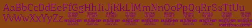 IsleBodyLi PERSONAL-Schriftart – Violette Schriften auf braunem Hintergrund