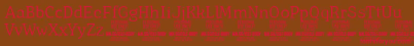 IsleBodyLi PERSONAL Font – Red Fonts on Brown Background