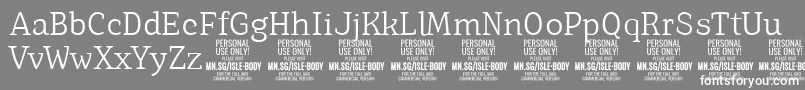 IsleBodyLi PERSONAL Font – White Fonts on Gray Background