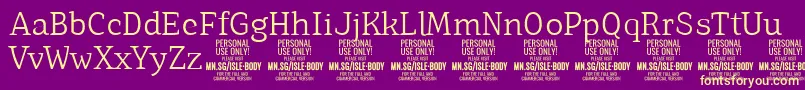 IsleBodyLi PERSONAL Font – Yellow Fonts on Purple Background