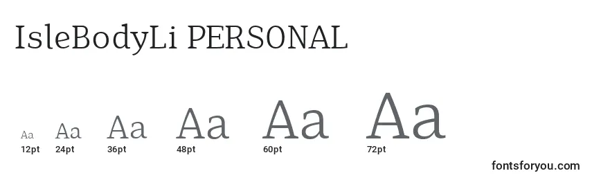 IsleBodyLi PERSONAL Font Sizes