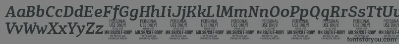 IsleBodyMe i PERSONAL Font – Black Fonts on Gray Background