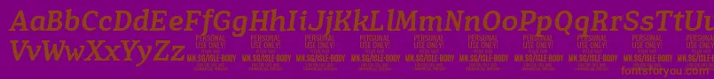 IsleBodyMe i PERSONAL Font – Brown Fonts on Purple Background