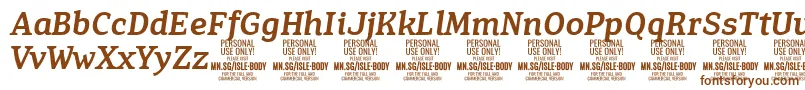 IsleBodyMe i PERSONAL Font – Brown Fonts on White Background