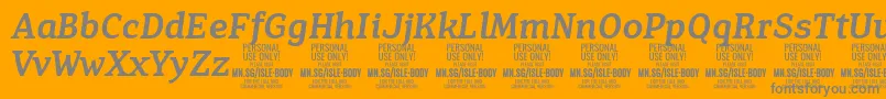 IsleBodyMe i PERSONAL Font – Gray Fonts on Orange Background