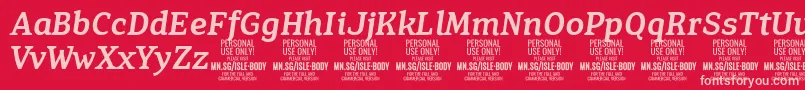 Шрифт IsleBodyMe i PERSONAL – розовые шрифты на красном фоне
